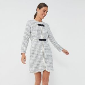 Tuckernuck Ivory Bow Tweed Brigitta Dress M